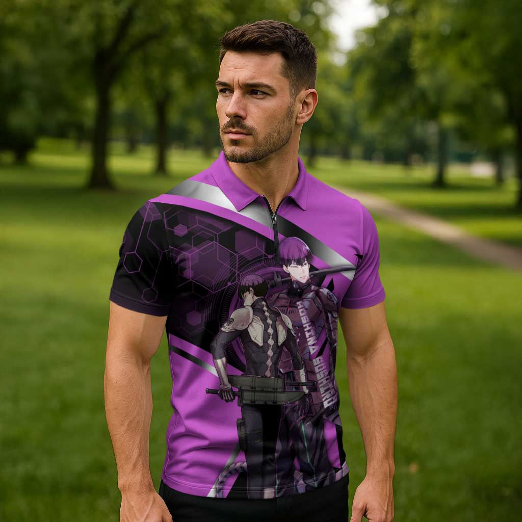 Hoshina Soshiro Zipper Polo Shirt Futuristic Tech Anime Style