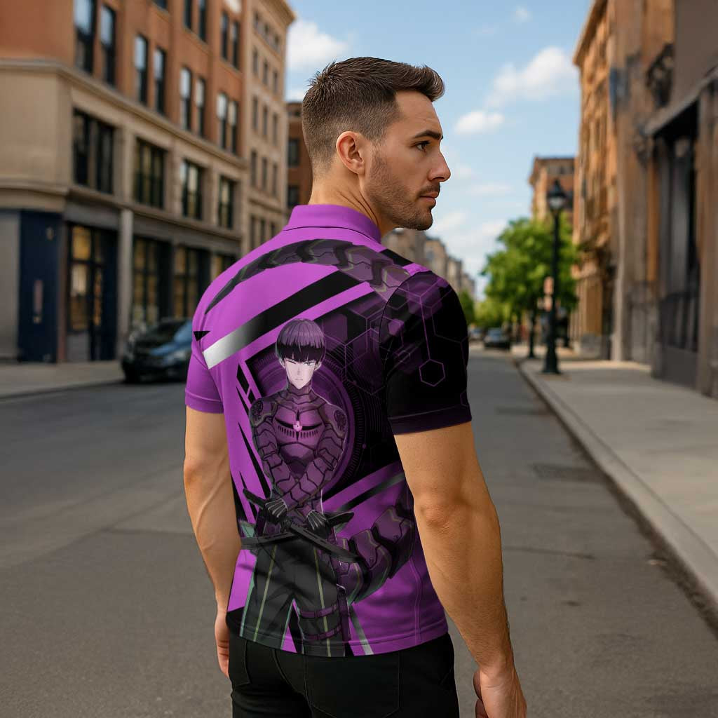 Hoshina Soshiro Zipper Polo Shirt Futuristic Tech Anime Style