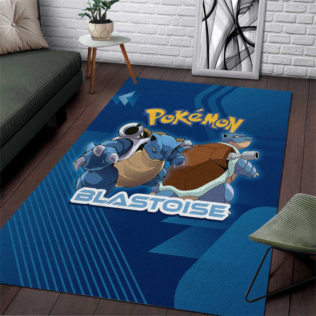 Blastoise Poké Area Rug Tech Armor Anime Wave Style