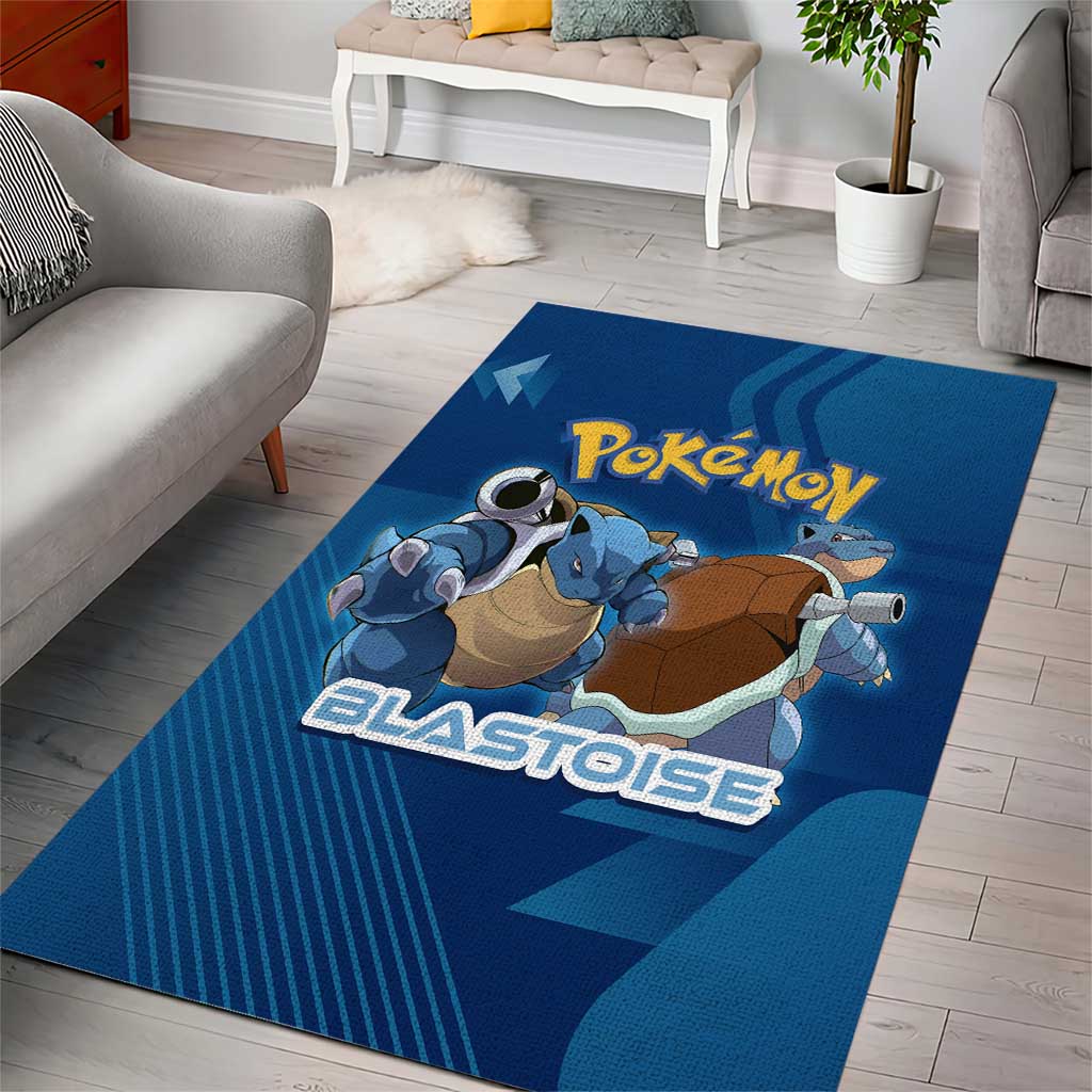 Blastoise Poké Area Rug Tech Armor Anime Wave Style