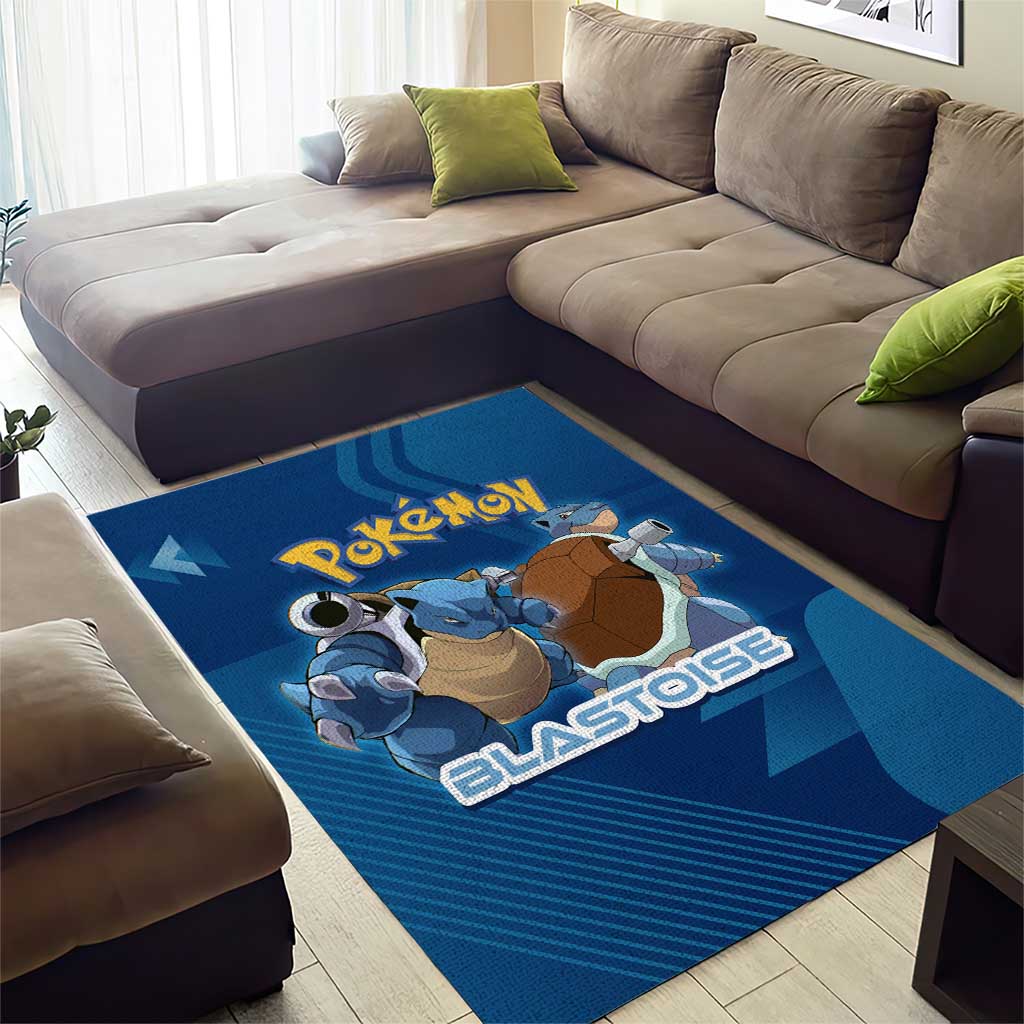Blastoise Poké Area Rug Tech Armor Anime Wave Style