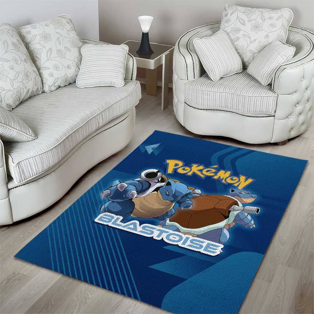 Blastoise Poké Area Rug Tech Armor Anime Wave Style
