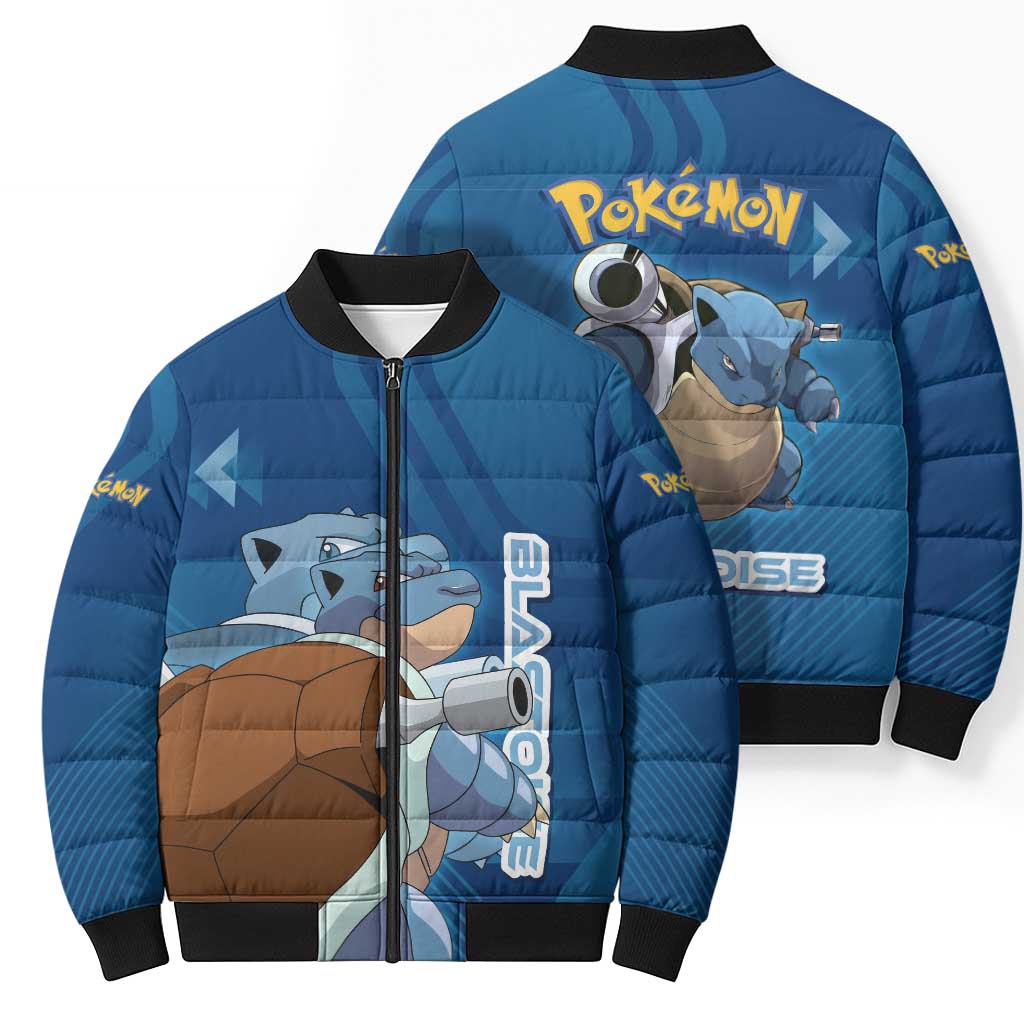 Blastoise Poké Bomber Puffer Jacket Tech Armor Anime Wave Style