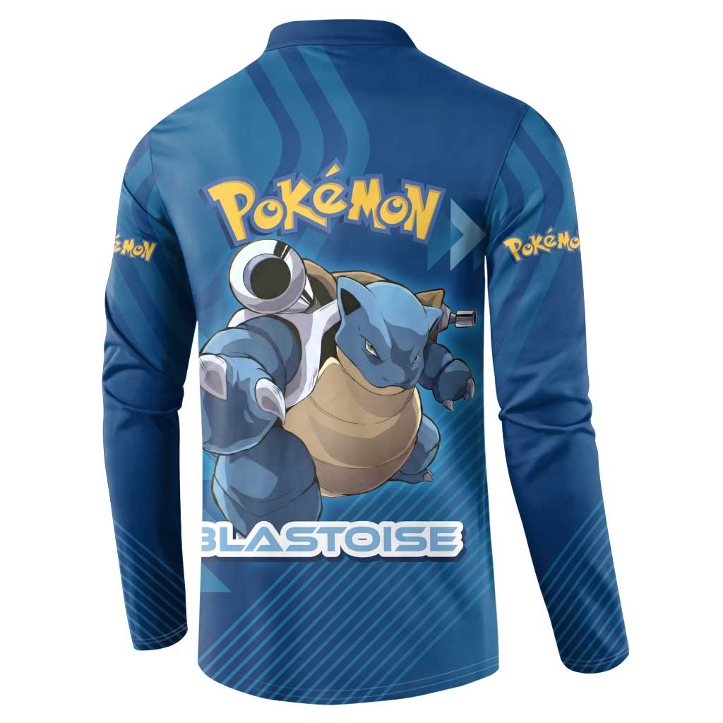Blastoise Poké Button Sweatshirt Tech Armor Anime Wave Style