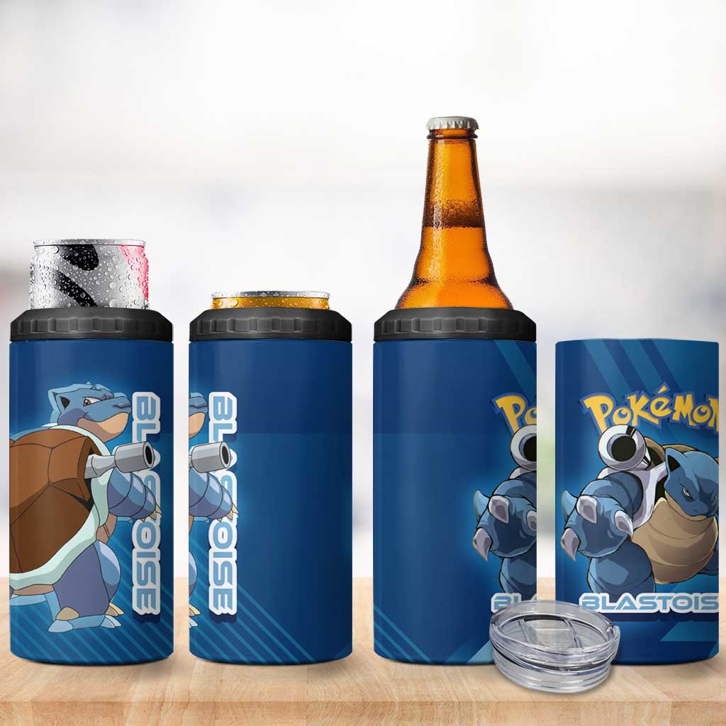 Blastoise Poké 4 in 1 Can Cooler Tumbler Tech Armor Anime Wave Style