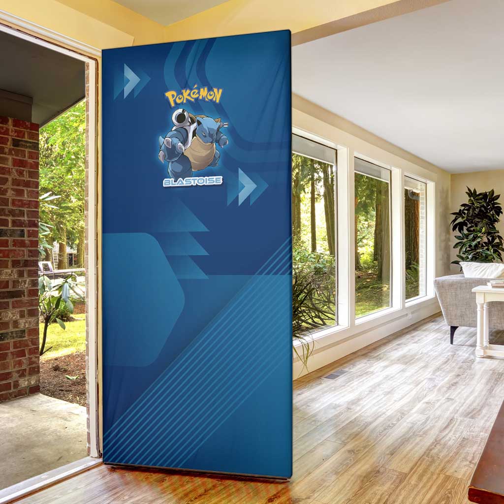 Blastoise Poké Door Cover Tech Armor Anime Wave Style