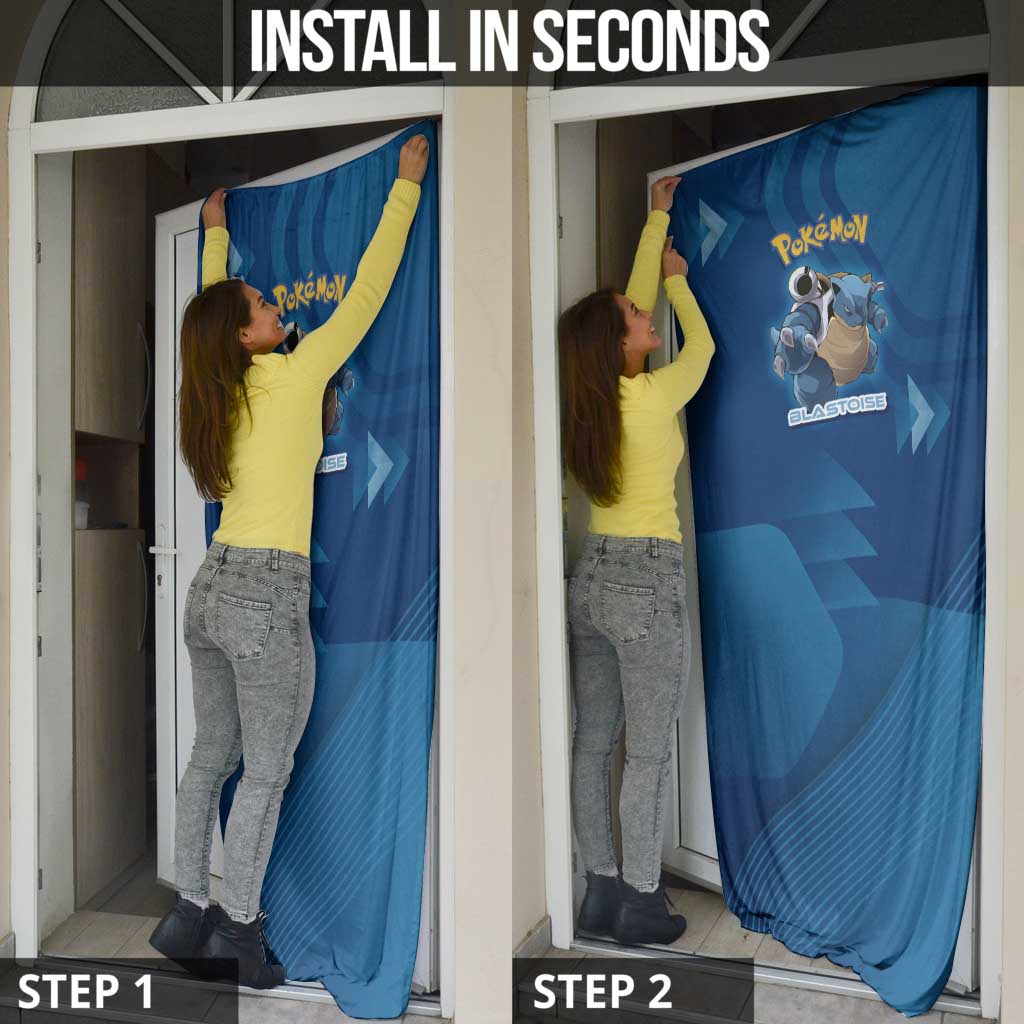 Blastoise Poké Door Cover Tech Armor Anime Wave Style