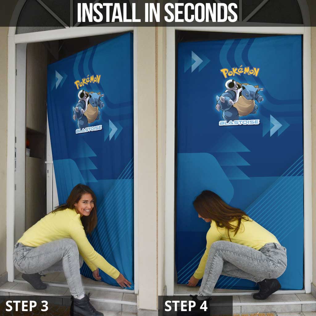 Blastoise Poké Door Cover Tech Armor Anime Wave Style