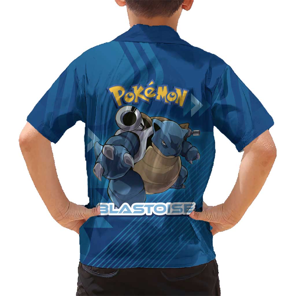 Blastoise Poké Family Matching Off Shoulder Short Dress and Hawaiian Shirt Tech Armor Anime Wave Style
