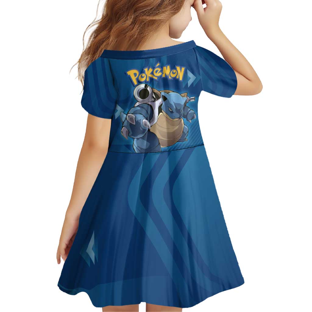 Blastoise Poké Family Matching Off Shoulder Short Dress and Hawaiian Shirt Tech Armor Anime Wave Style