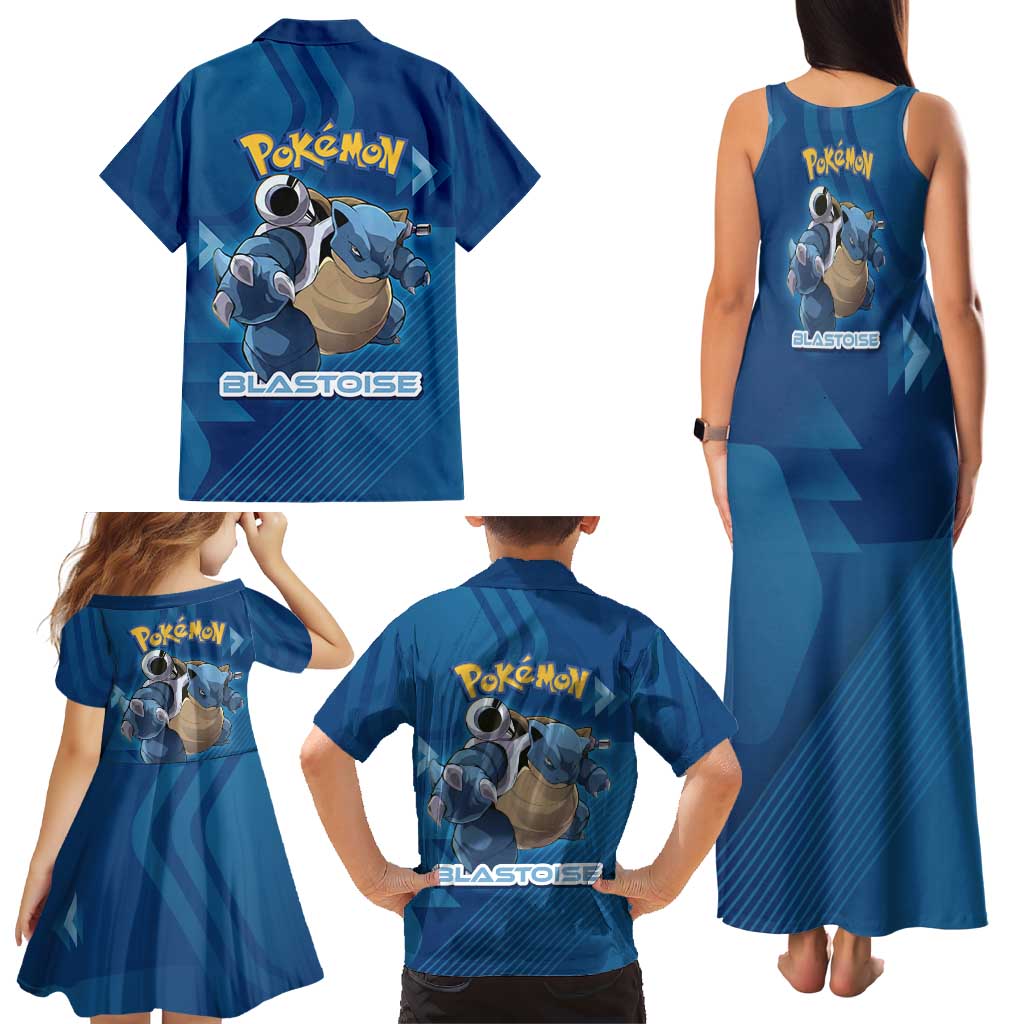 Blastoise Poké Family Matching Tank Maxi Dress and Hawaiian Shirt Tech Armor Anime Wave Style
