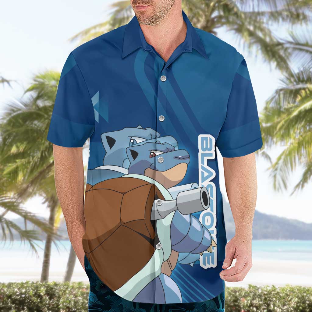 Blastoise Poké Hawaiian Shirt Tech Armor Anime Wave Style