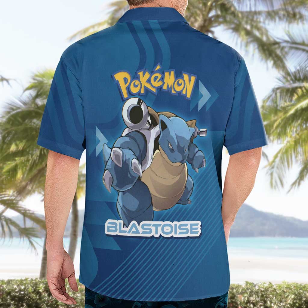 Blastoise Poké Hawaiian Shirt Tech Armor Anime Wave Style