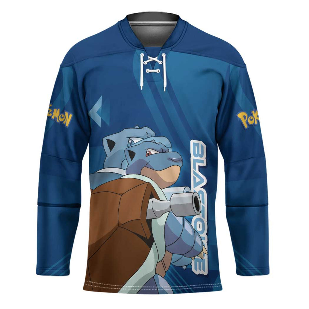 Blastoise Poké Hockey Jersey Tech Armor Anime Wave Style