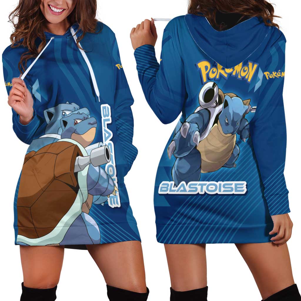 Blastoise Poké Hoodie Dress Tech Armor Anime Wave Style