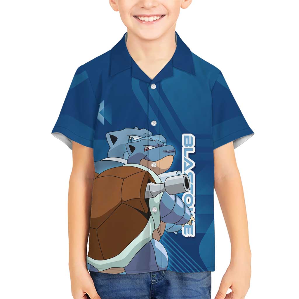 Blastoise Poké Kid Hawaiian Shirt Tech Armor Anime Wave Style