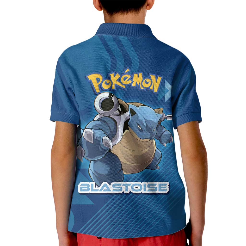 Blastoise Poké Kid Polo Shirt Tech Armor Anime Wave Style