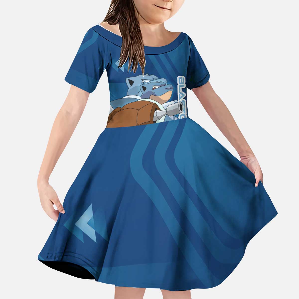 Blastoise Poké Kid Short Sleeve Dress Tech Armor Anime Wave Style