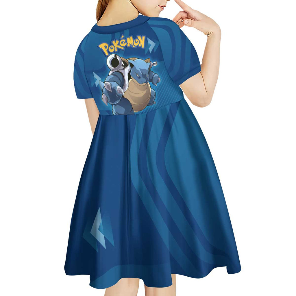 Blastoise Poké Kid Short Sleeve Dress Tech Armor Anime Wave Style