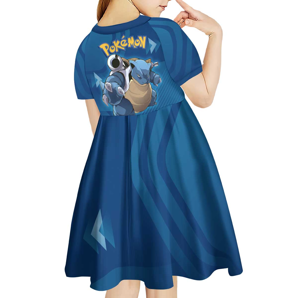 Blastoise Poké Kid Short Sleeve Dress Tech Armor Anime Wave Style