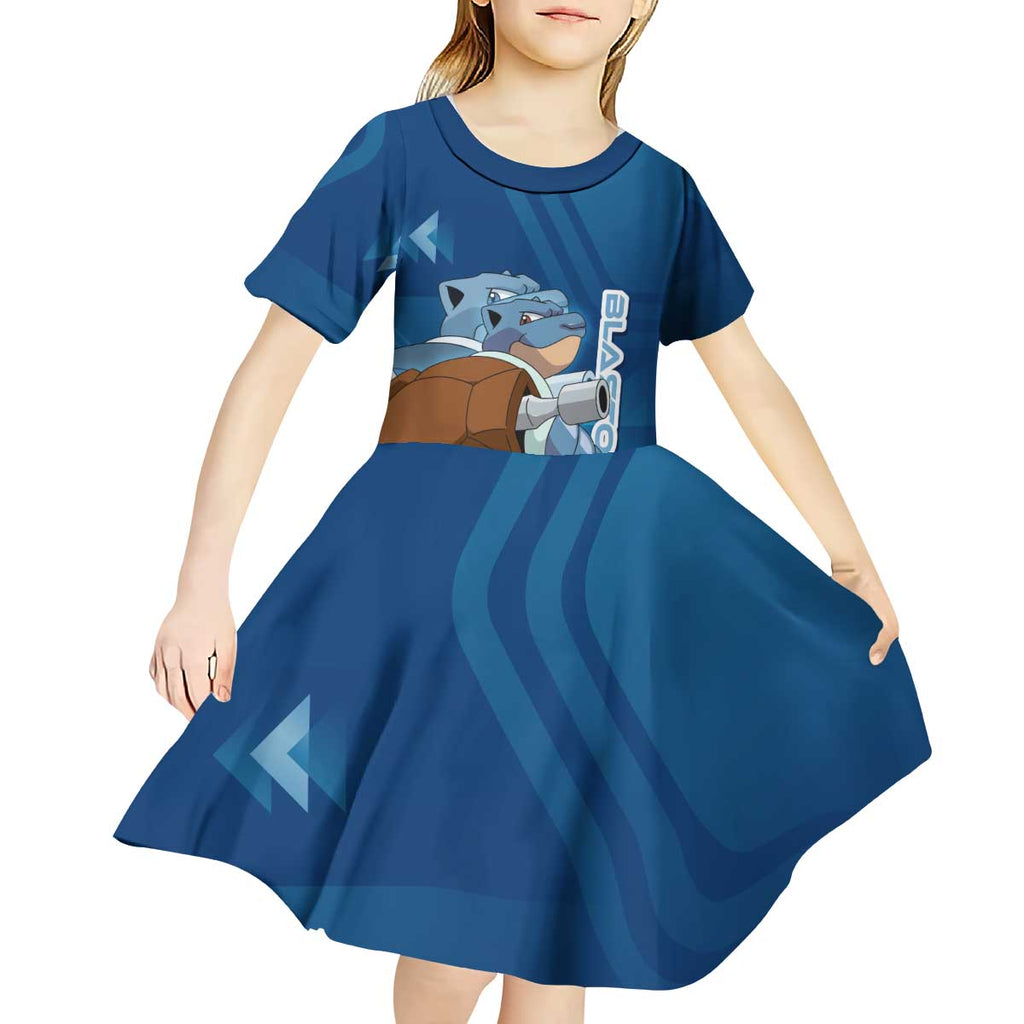 Blastoise Poké Kid Short Sleeve Dress Tech Armor Anime Wave Style