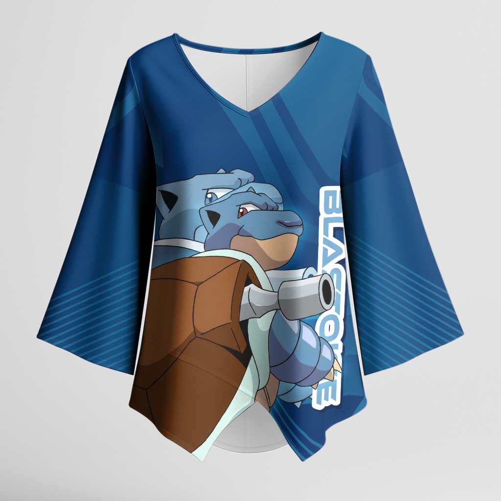 Blastoise Poké Kimono Sleeve Blouse Tech Armor Anime Wave Style
