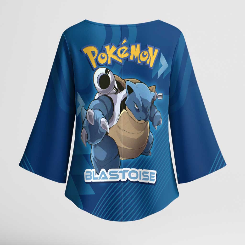 Blastoise Poké Kimono Sleeve Blouse Tech Armor Anime Wave Style