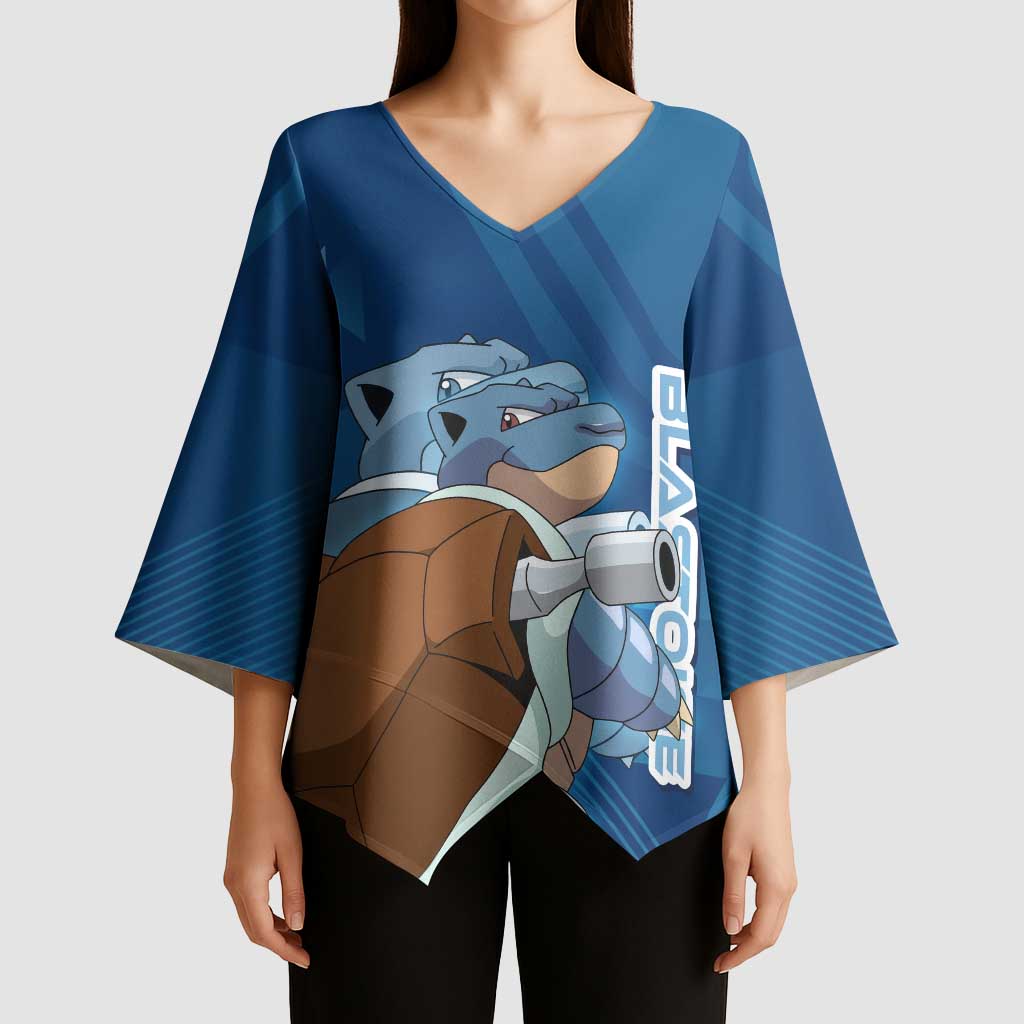 Blastoise Poké Kimono Sleeve Blouse Tech Armor Anime Wave Style