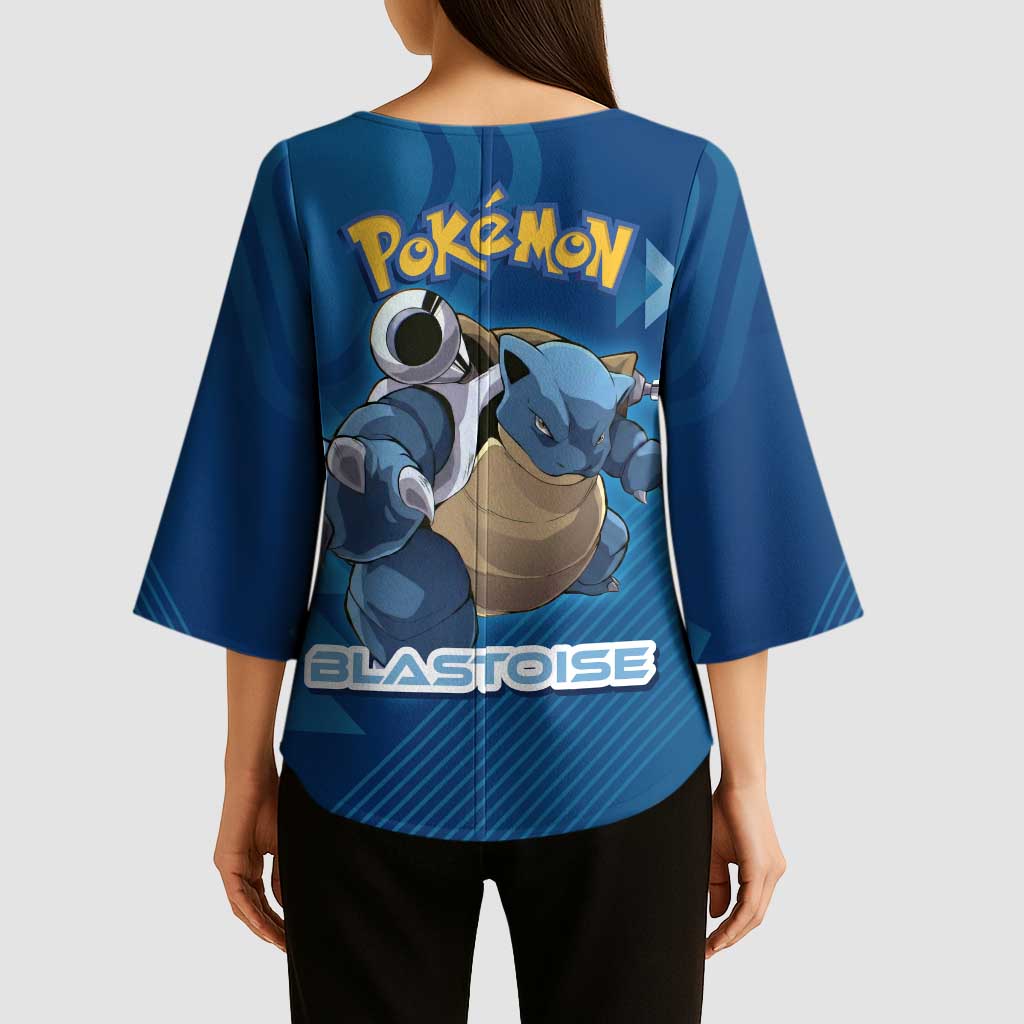 Blastoise Poké Kimono Sleeve Blouse Tech Armor Anime Wave Style