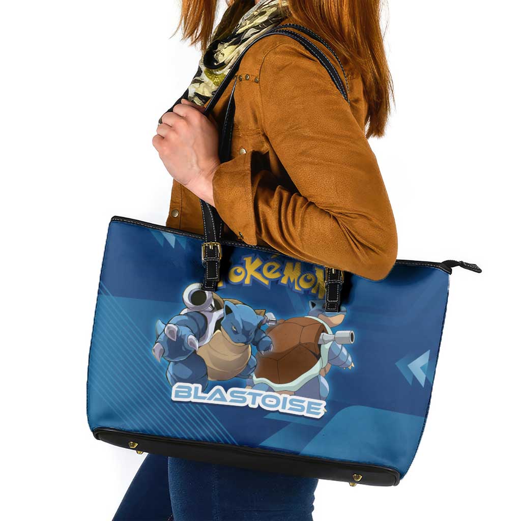 Blastoise Poké Leather Tote Bag Tech Armor Anime Wave Style