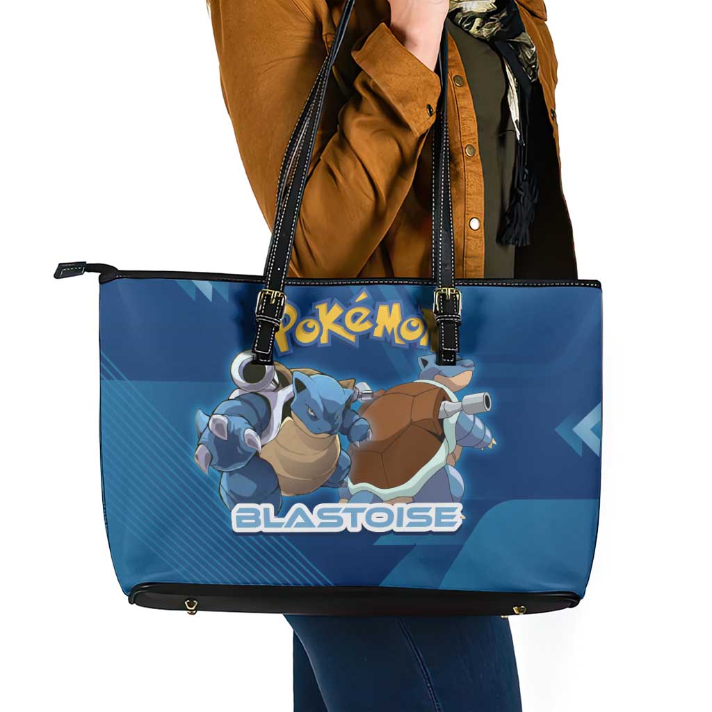 Blastoise Poké Leather Tote Bag Tech Armor Anime Wave Style