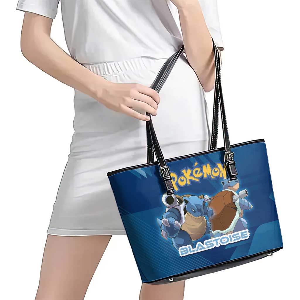 Blastoise Poké Leather Tote Bag Tech Armor Anime Wave Style