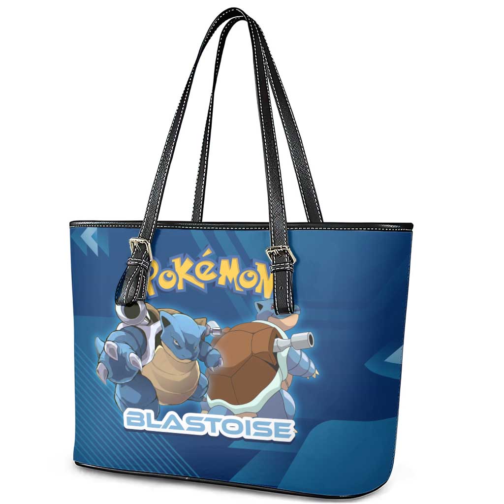 Blastoise Poké Leather Tote Bag Tech Armor Anime Wave Style