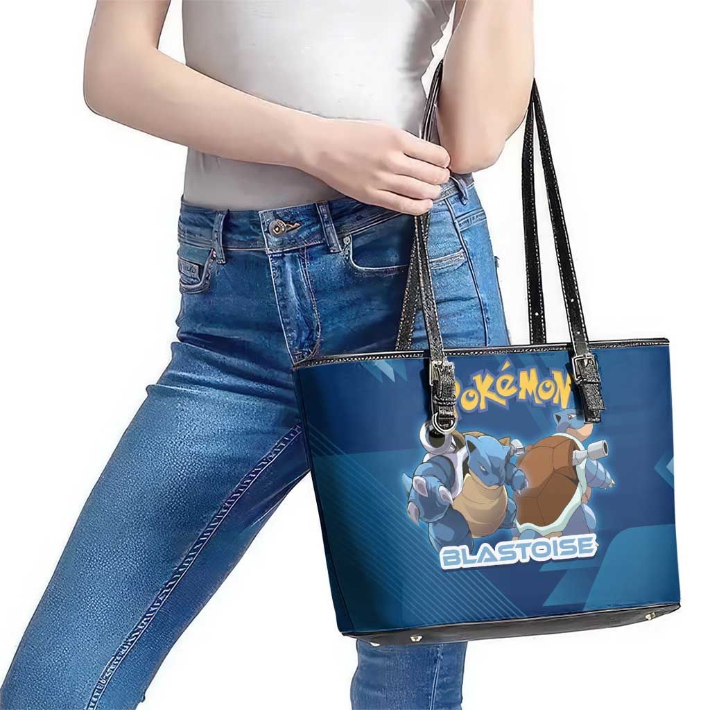 Blastoise Poké Leather Tote Bag Tech Armor Anime Wave Style