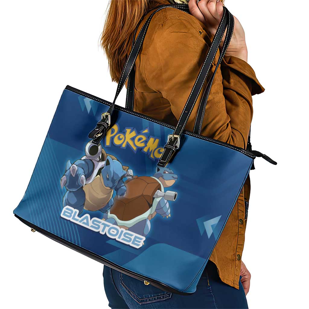 Blastoise Poké Leather Tote Bag Tech Armor Anime Wave Style