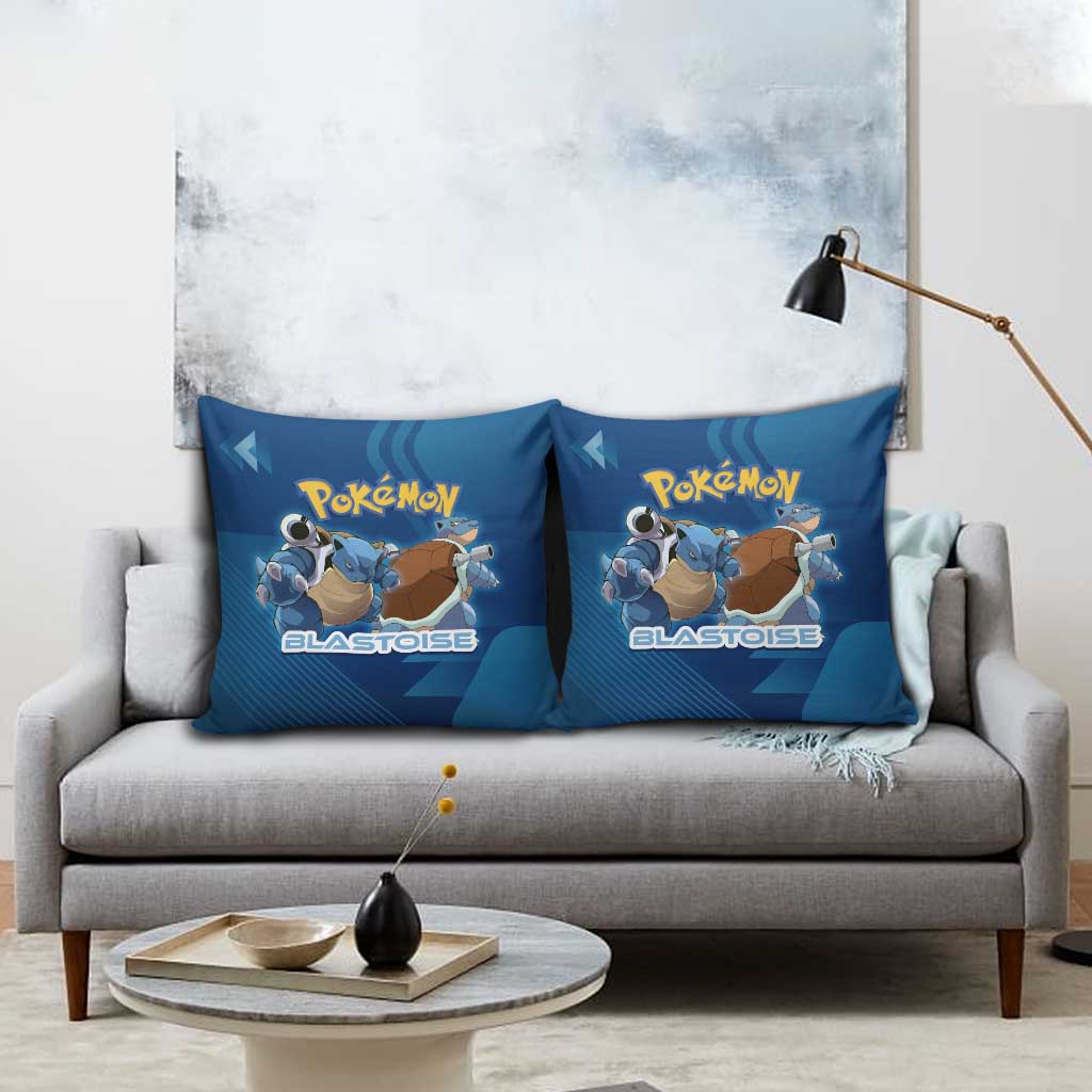 Blastoise Poké Pillow Cover Tech Armor Anime Wave Style