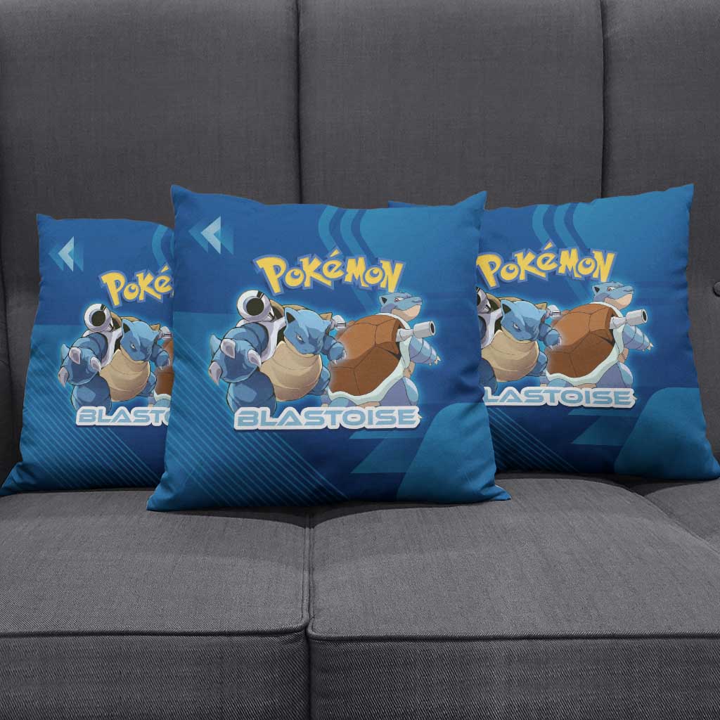 Blastoise Poké Pillow Cover Tech Armor Anime Wave Style