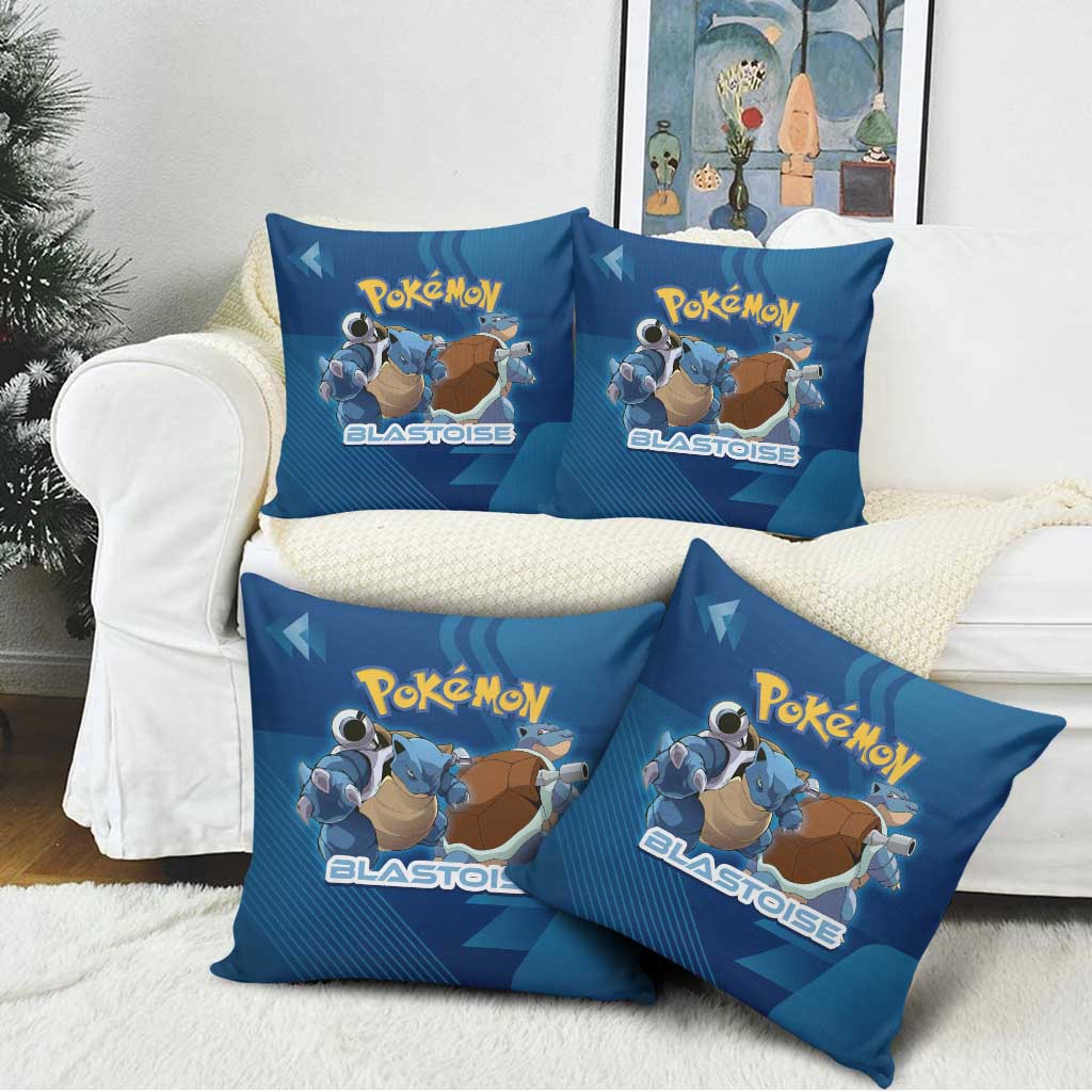 Blastoise Poké Pillow Cover Tech Armor Anime Wave Style