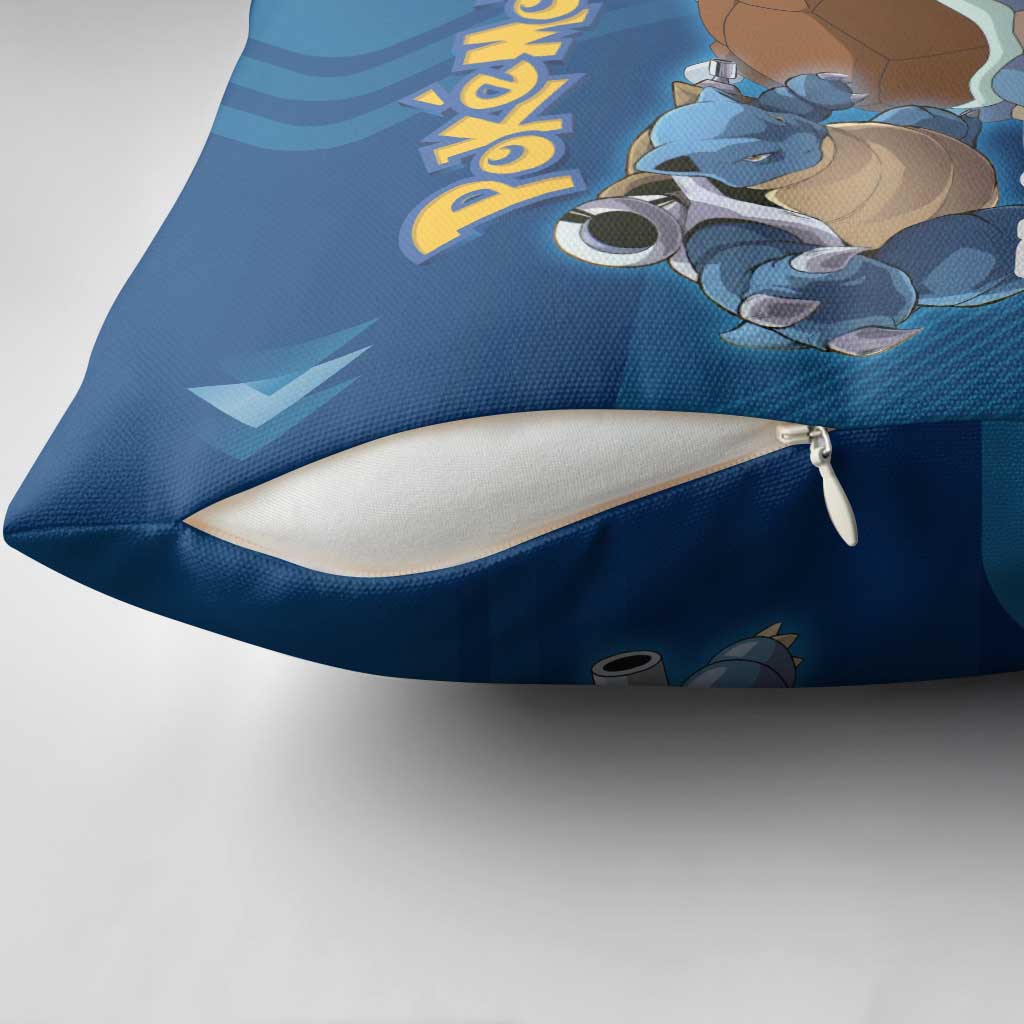 Blastoise Poké Pillow Cover Tech Armor Anime Wave Style