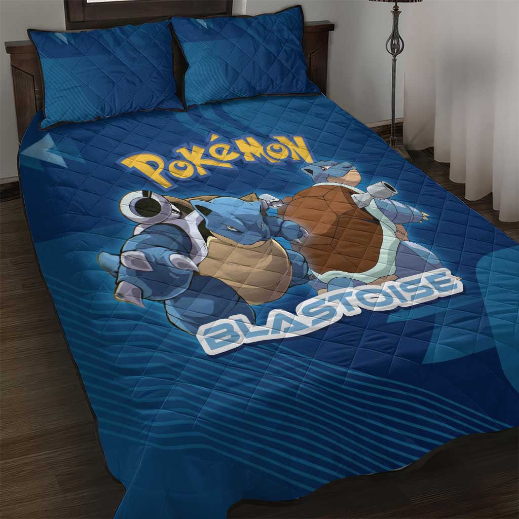 Blastoise Poké Quilt Bed Set Tech Armor Anime Wave Style