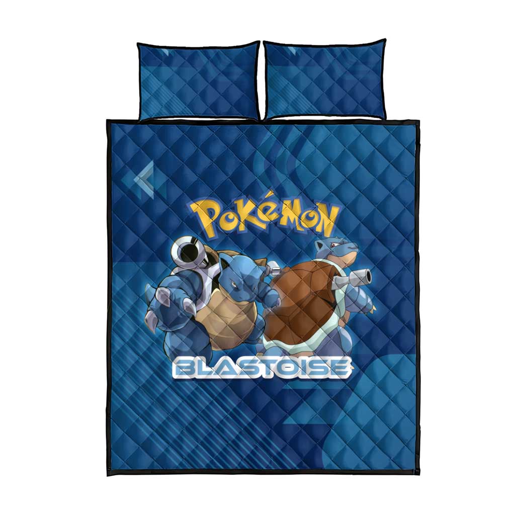 Blastoise Poké Quilt Bed Set Tech Armor Anime Wave Style