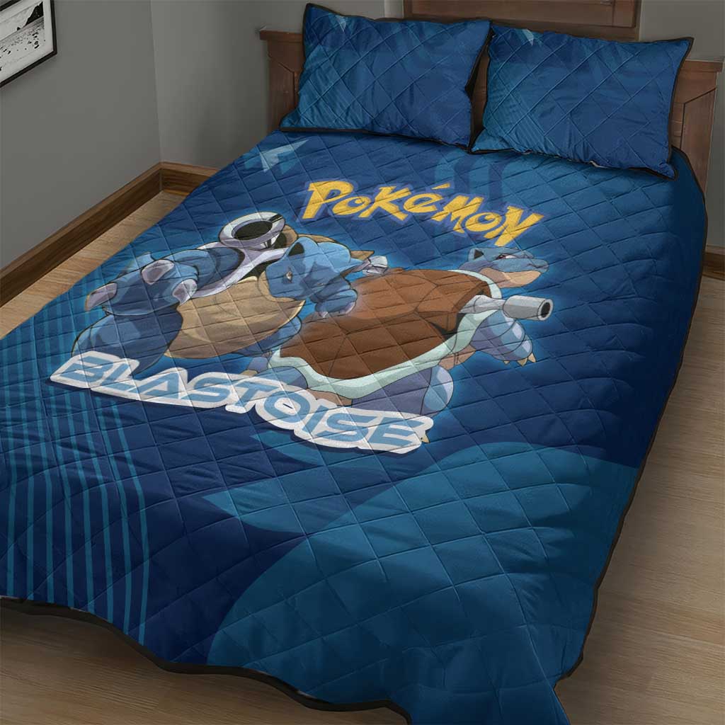 Blastoise Poké Quilt Bed Set Tech Armor Anime Wave Style