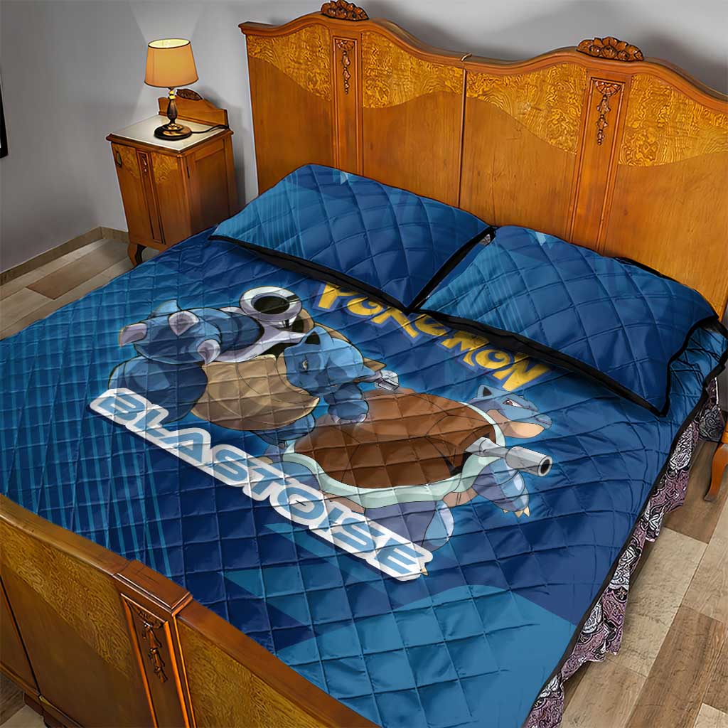 Blastoise Poké Quilt Bed Set Tech Armor Anime Wave Style