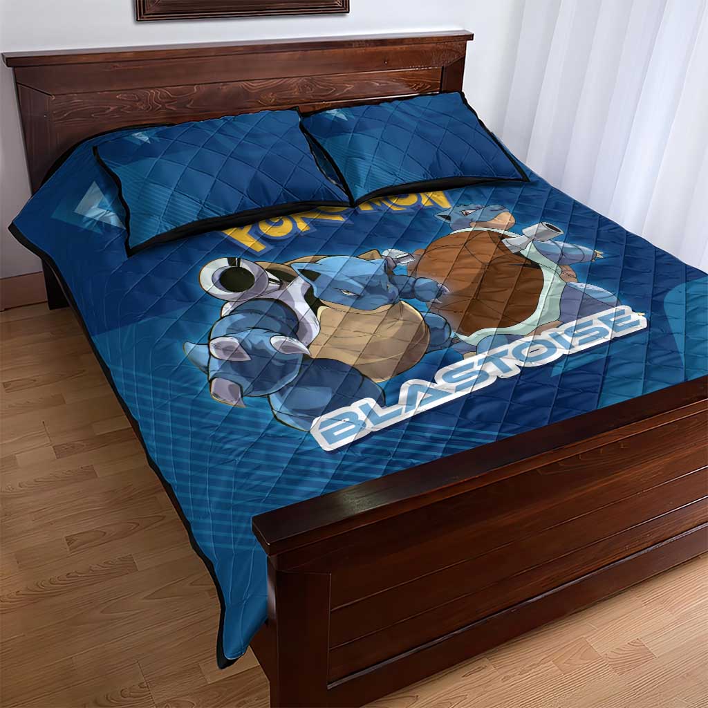 Blastoise Poké Quilt Bed Set Tech Armor Anime Wave Style
