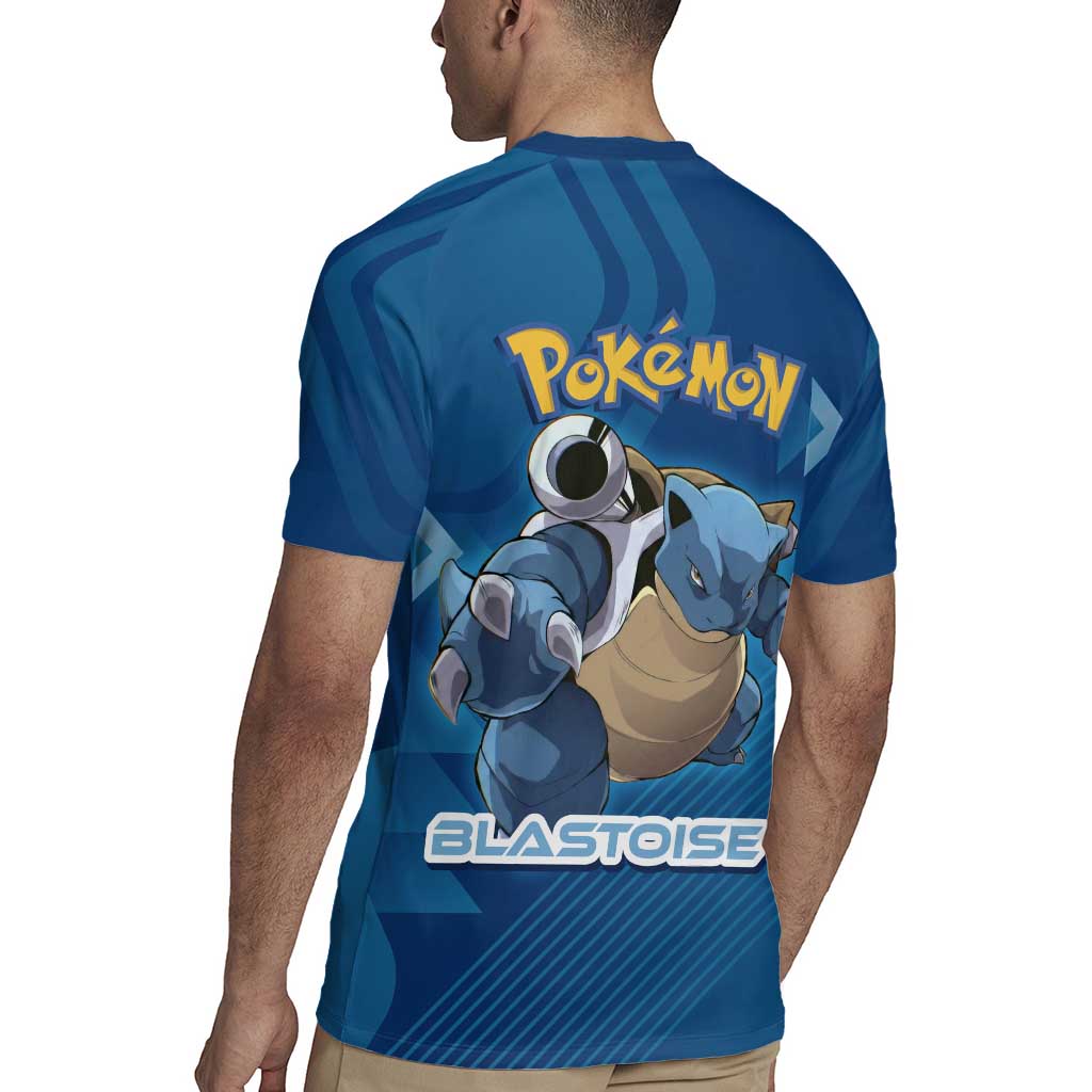 Blastoise Poké Rugby Jersey Tech Armor Anime Wave Style