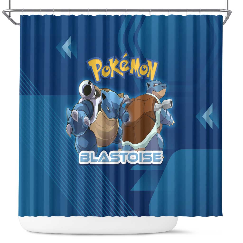 Blastoise Poké Shower Curtain Tech Armor Anime Wave Style