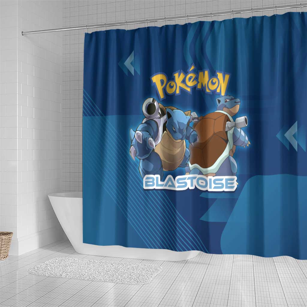 Blastoise Poké Shower Curtain Tech Armor Anime Wave Style