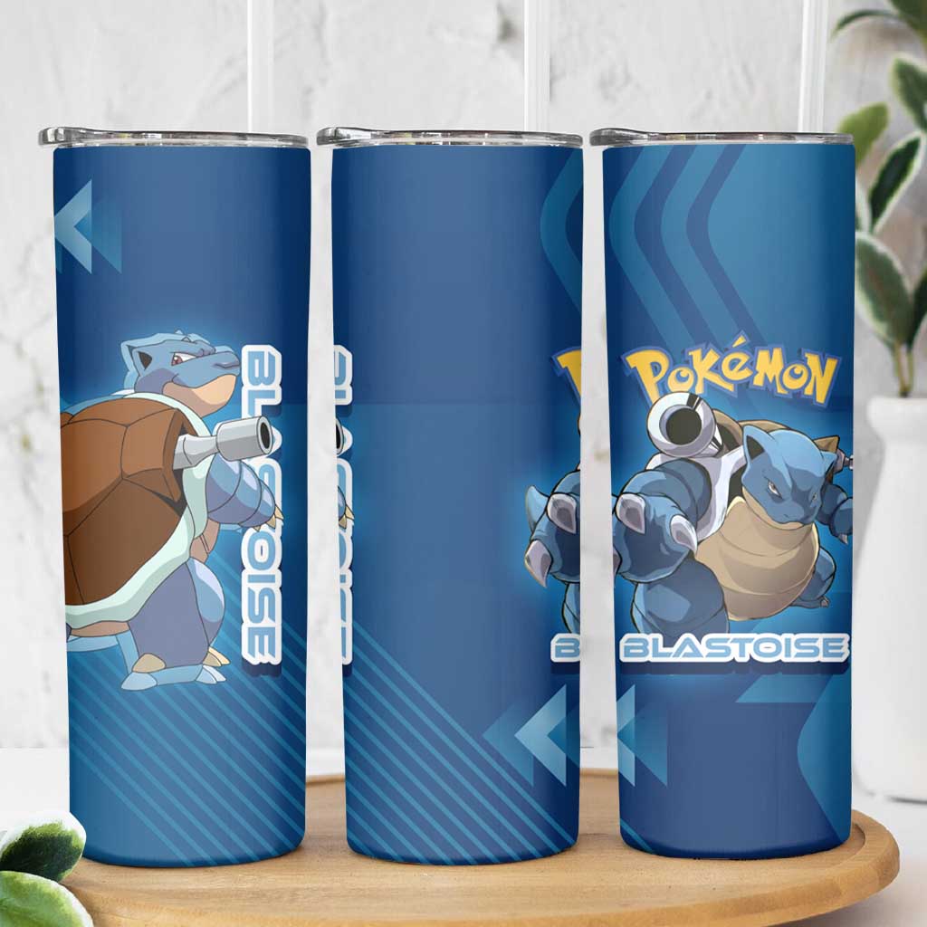 Blastoise Poké Skinny Tumbler Tech Armor Anime Wave Style
