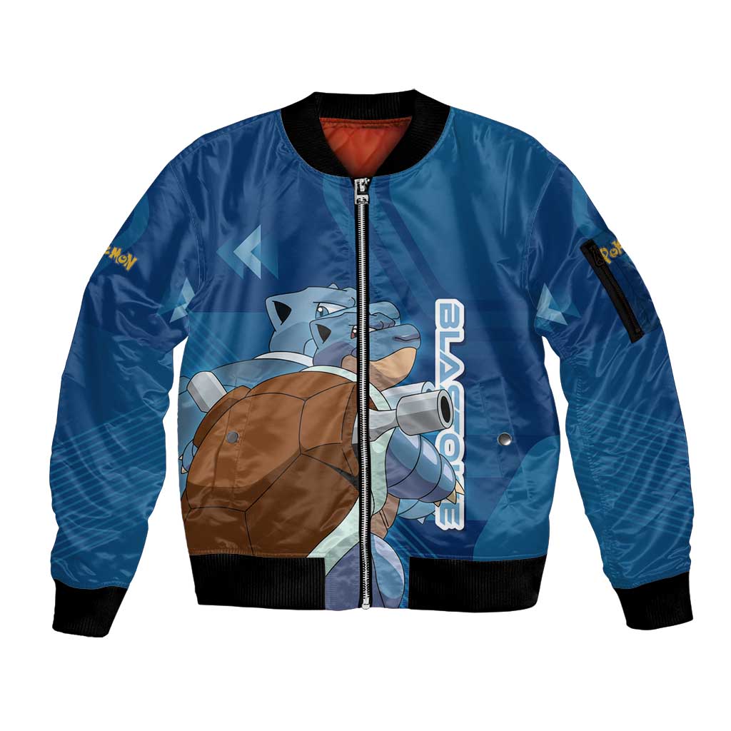 Blastoise Poké Sleeve Zip Bomber Jacket Tech Armor Anime Wave Style