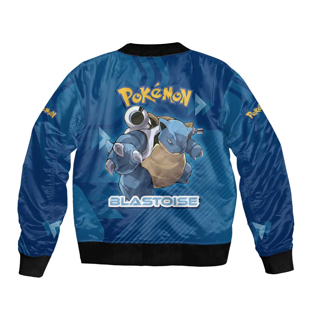 Blastoise Poké Sleeve Zip Bomber Jacket Tech Armor Anime Wave Style